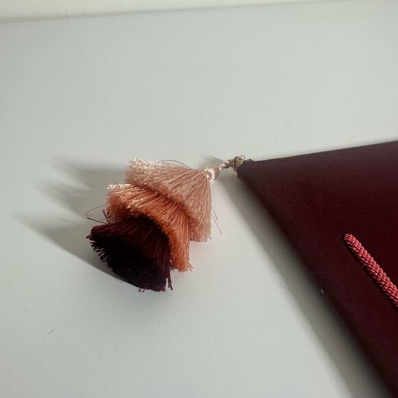 Stella and Dot Maroon Love Zipper Clutch Purse Boho Valentine's Day Bride - Picture 10 of 11